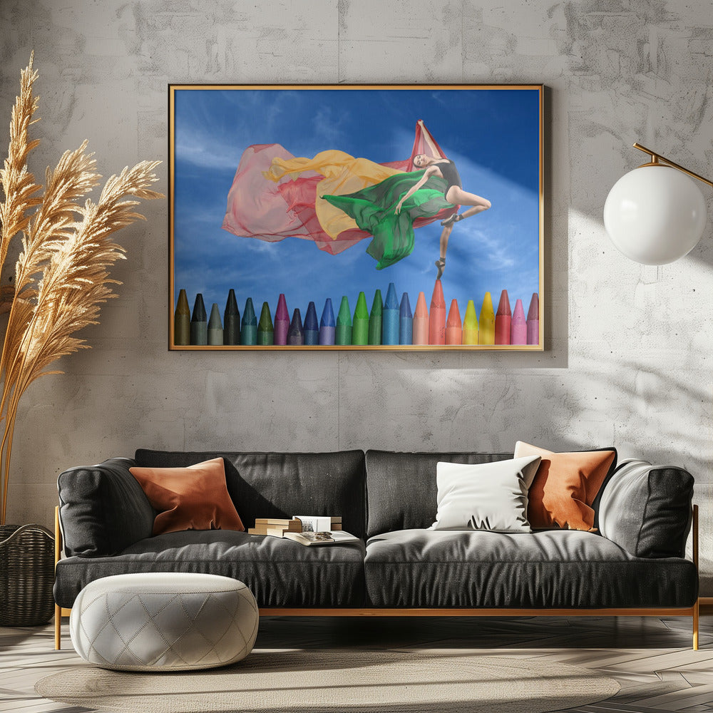 The pose of colorful ballerina | Poster