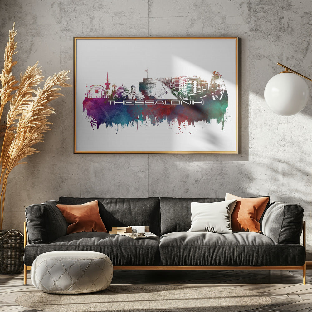 Thessaloniki Greece Skyline City Art (4) | Poster