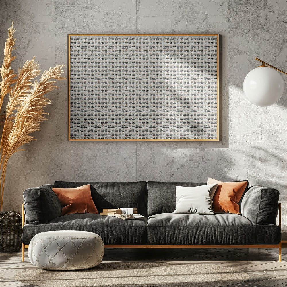 Sweet cupcakes black pattern | Poster
