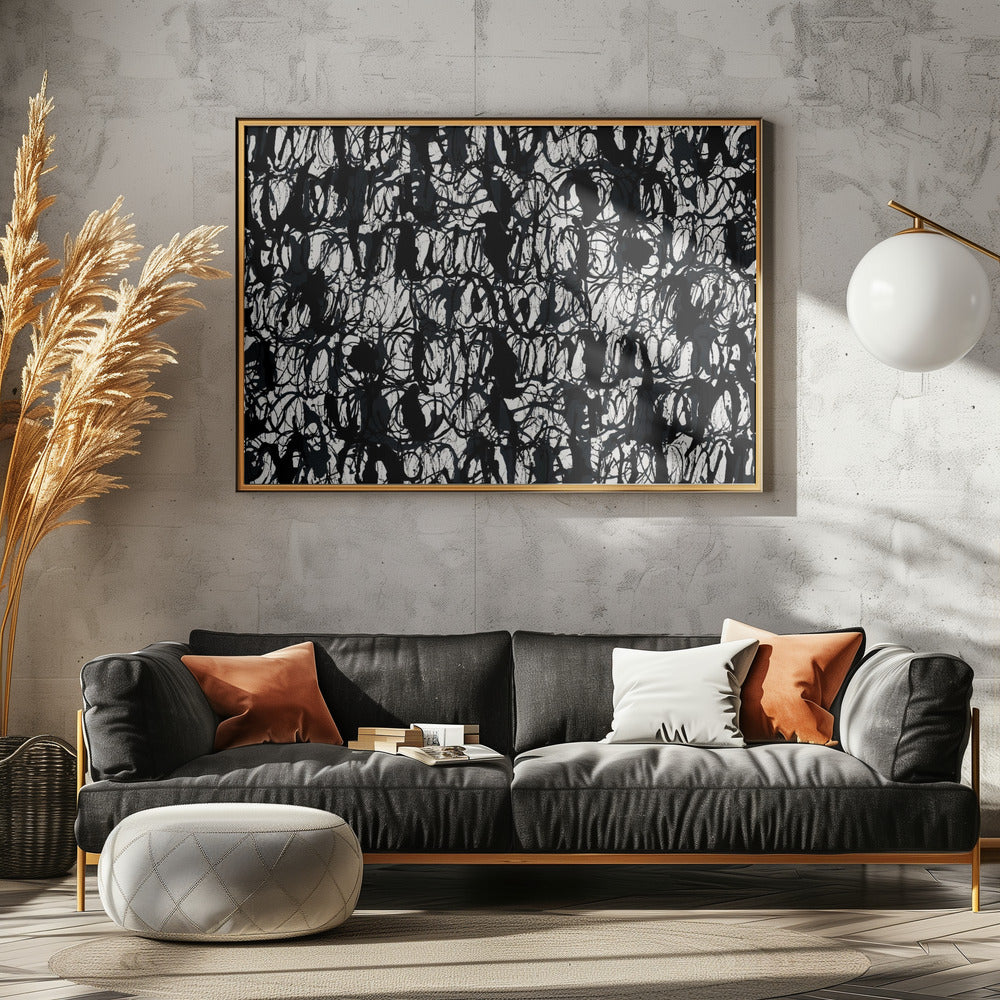 Abstrakta bläckvirvlar svart 2 | Poster