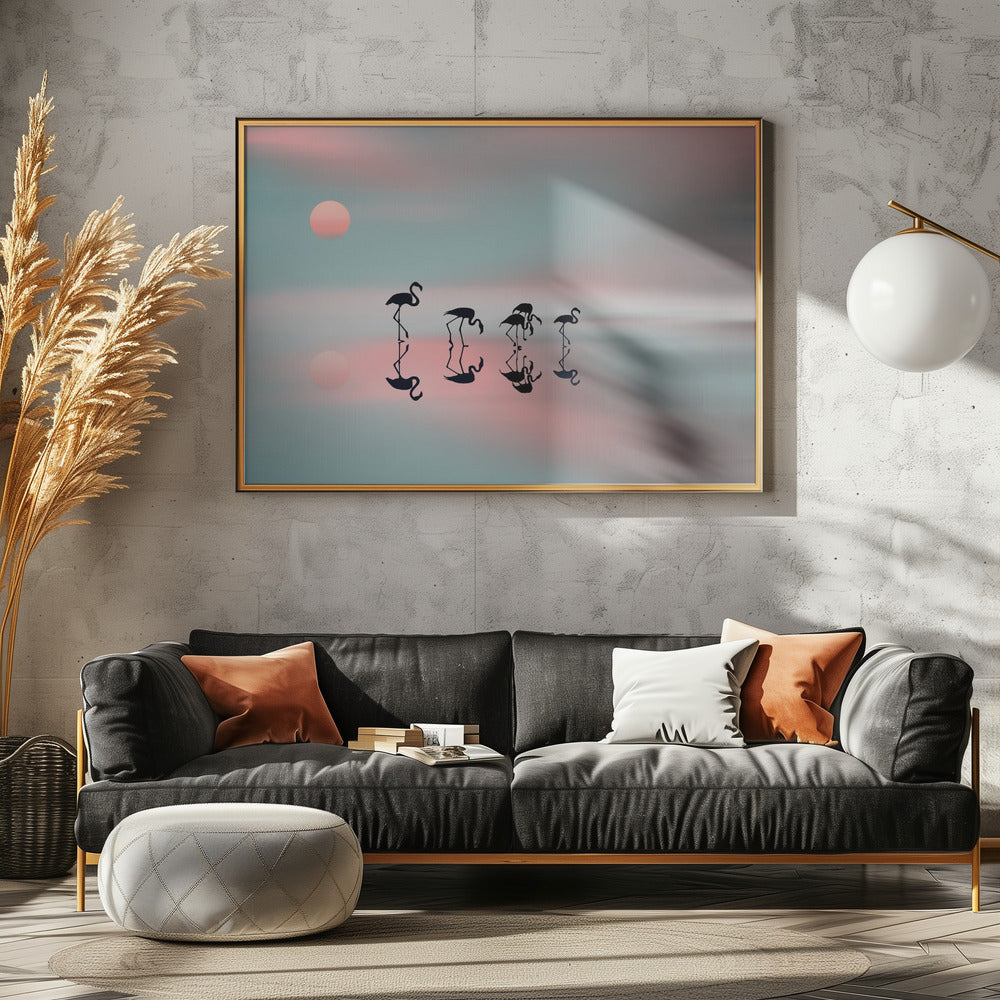 Familj flamingos. | Poster