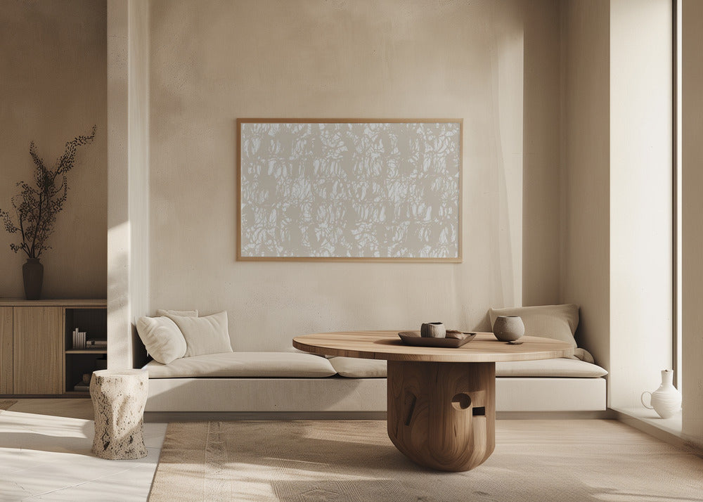 Abstract Ink Swirls Beige 1 | Poster