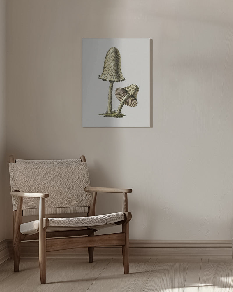 Ätbar svamp i vintage-stil med bläckmotiv | Canvas