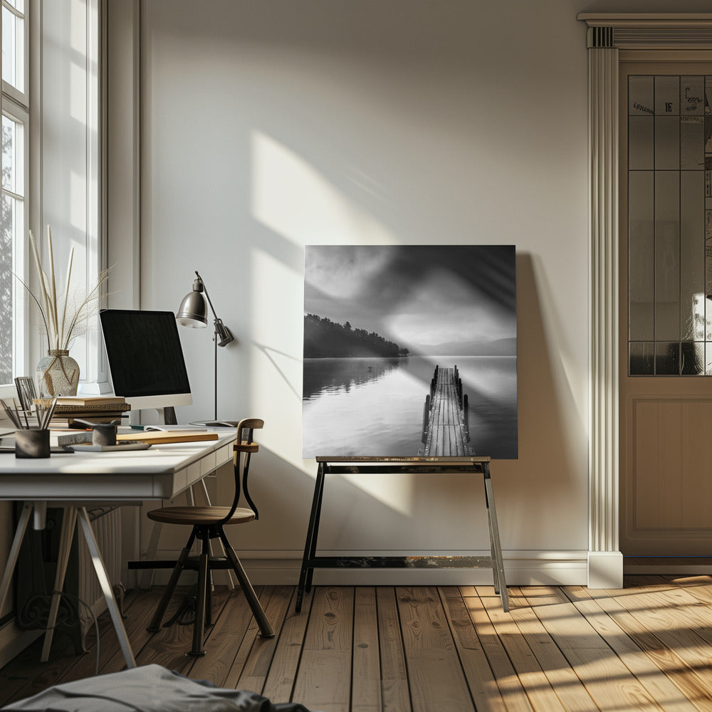 Sjöutsikt med pir II | Canvas