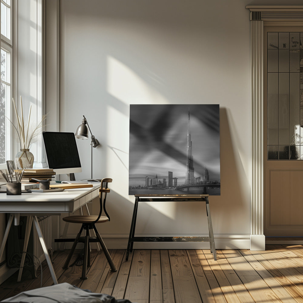 Dubais stadsbild i centrala Dubai, Dubai, Förenade Arabemiraten. | Canvas