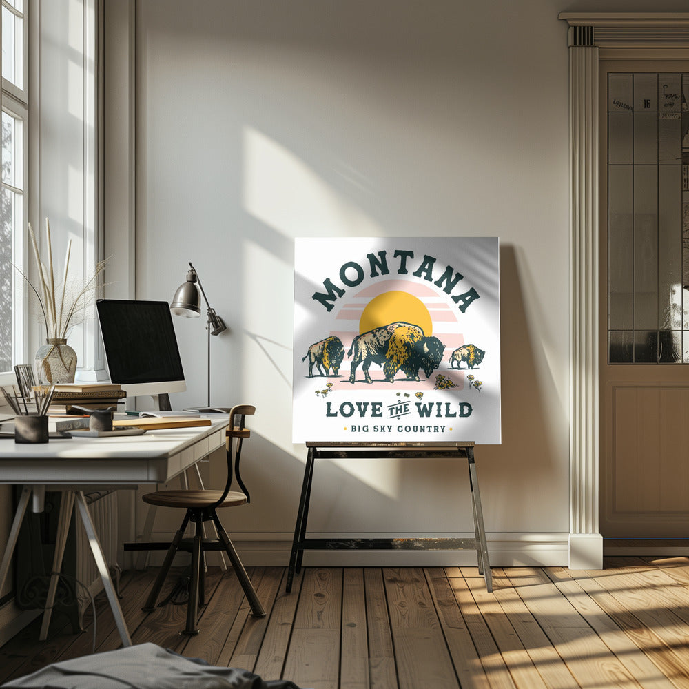 Montana Buffalo Art: Älska vildmarken | Canvastavla