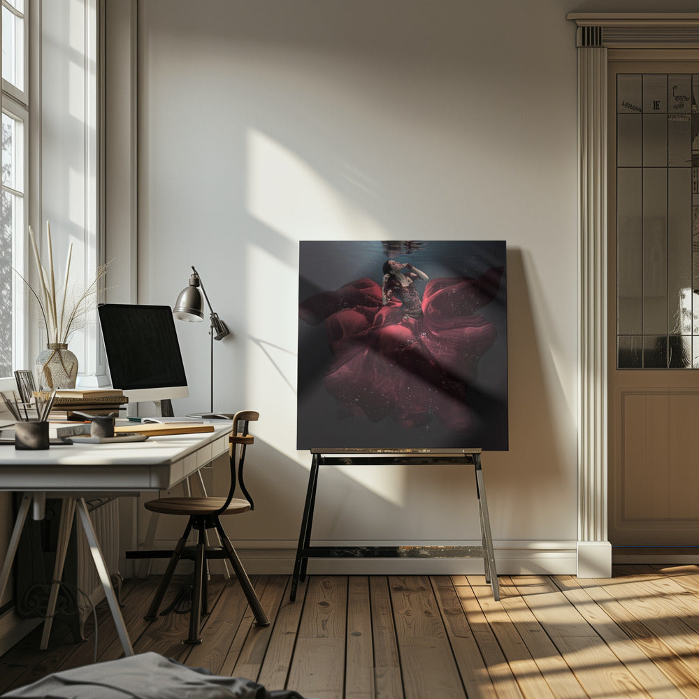 Damen i rött | Canvastavla