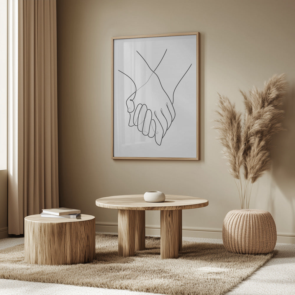 Holding Hands Lines | Poster