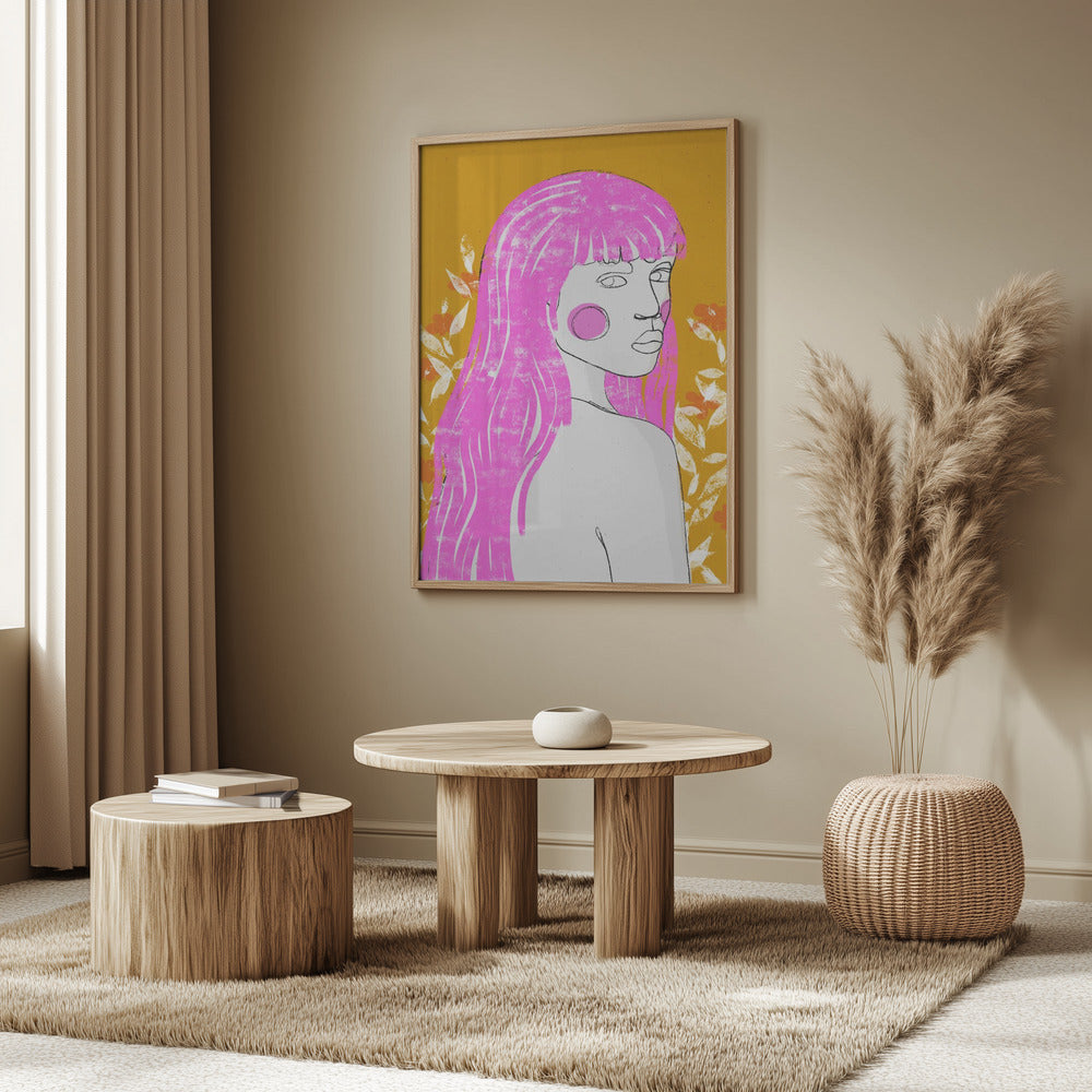Rosa viskande blick | Poster