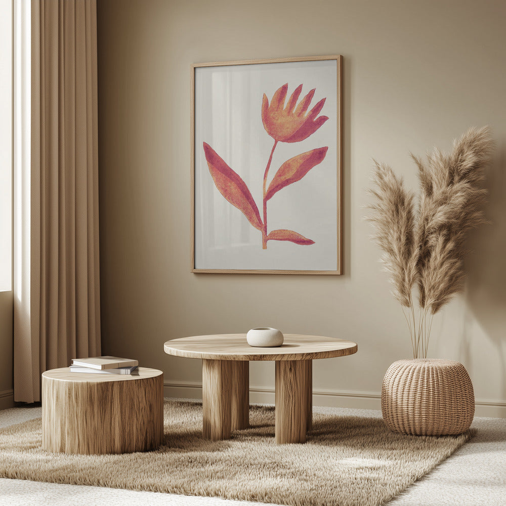 Linocut Flower / Viva Magenta | Poster