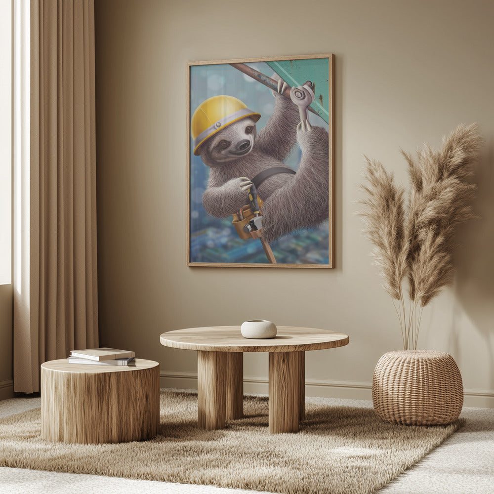 SLOTH CONSTRUCTION WORKER | Poster
