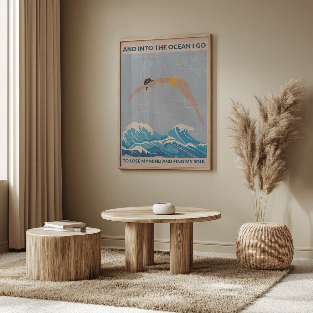 En el océano (azul) Arte de pared estándar | Posters - Impresiones de Arte