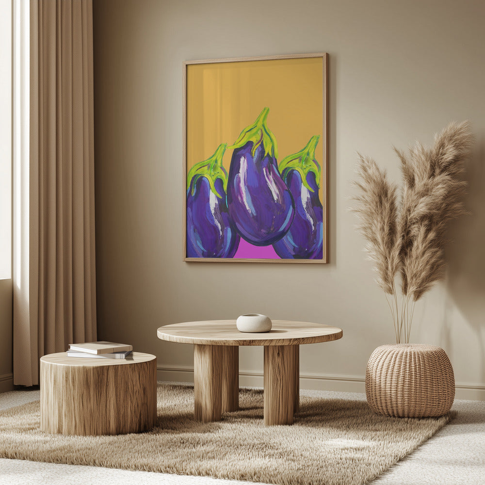 Groovy Auberginen | Poster - Kunstdruck