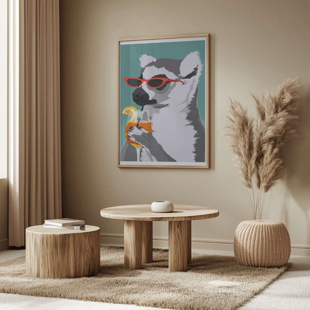 Jugdy Lemur with Drink | Poster