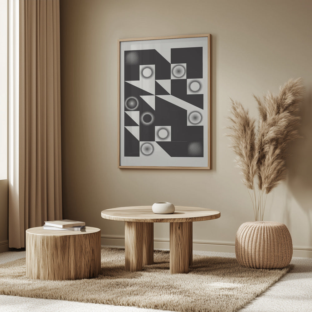 Kvadrater och trianglar i svart | Poster