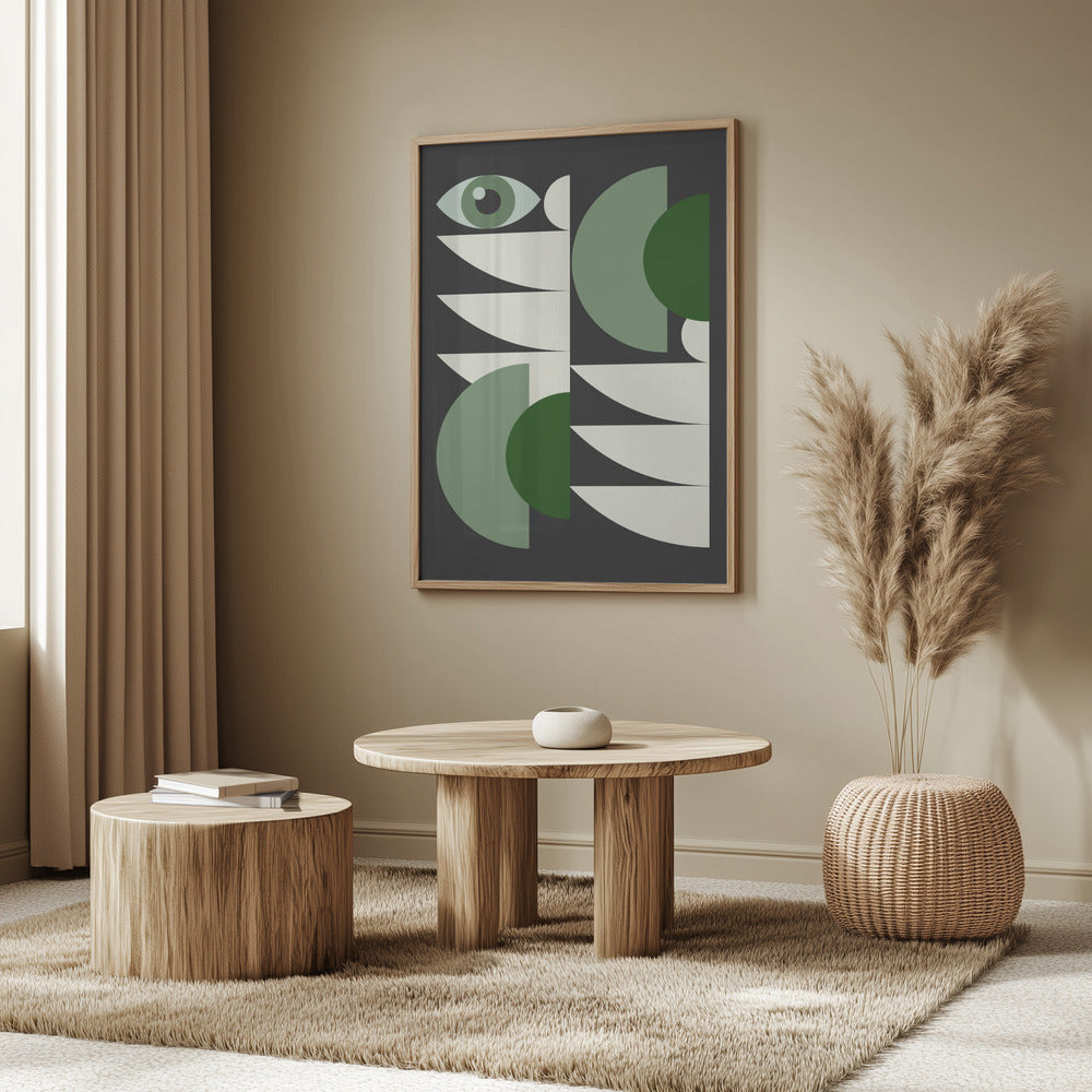 Geometriskt grönt i mitten av århundradet | Poster