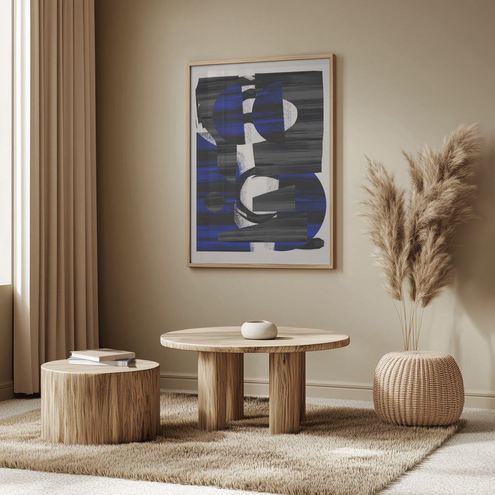 Abstrakt randigt minimalistiskt collage 28 | Poster