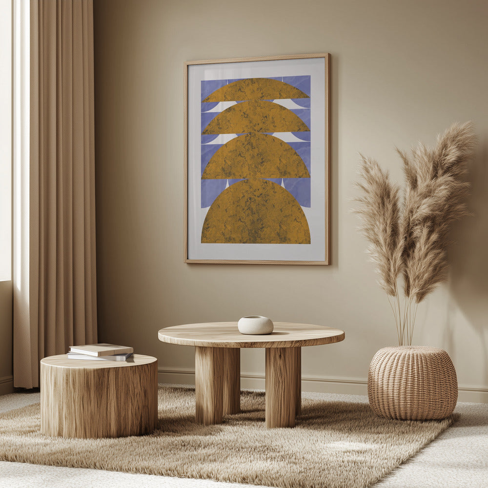 Golden Marble Sphere Design | Poster