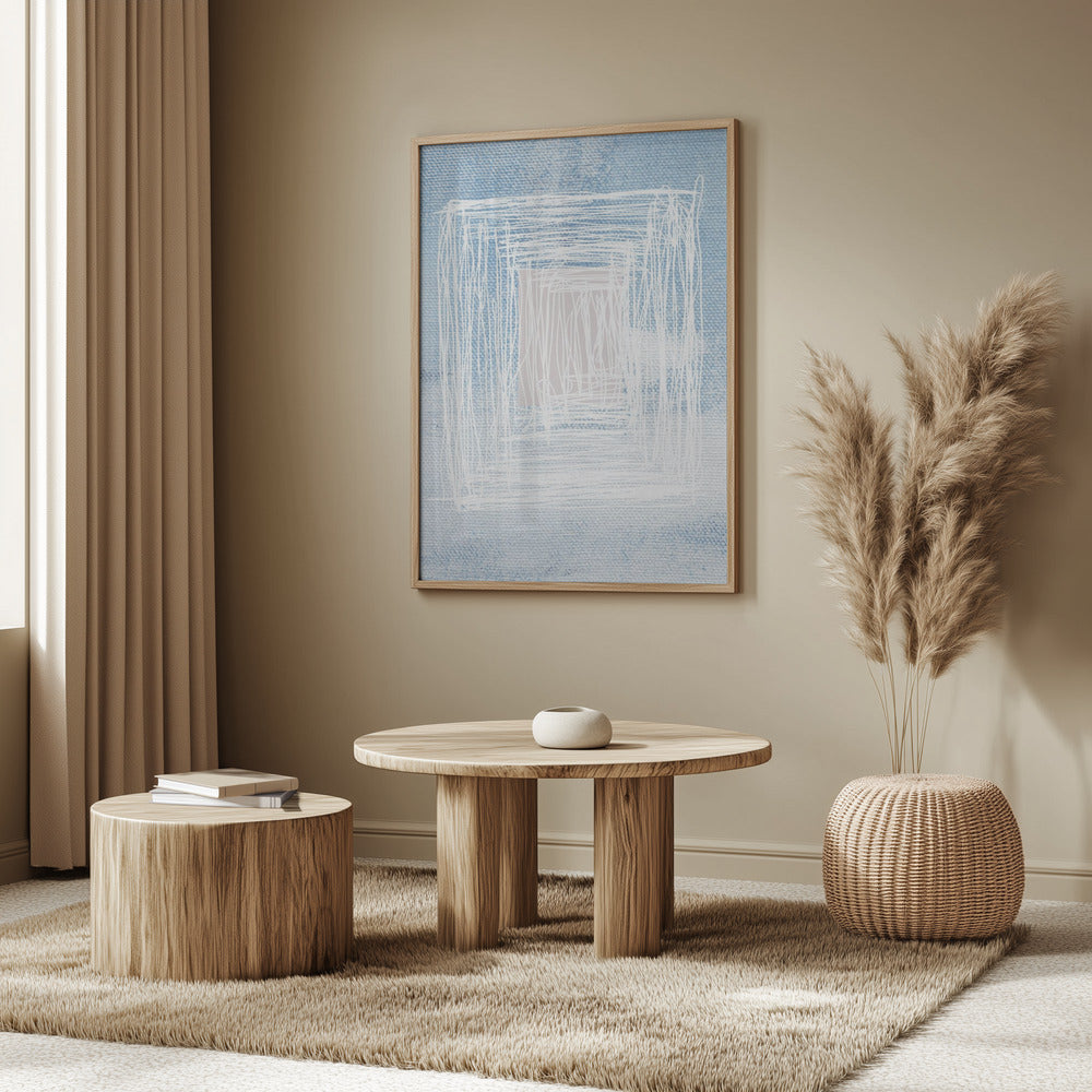 Vita linjära mönster med geometrisk design | Poster