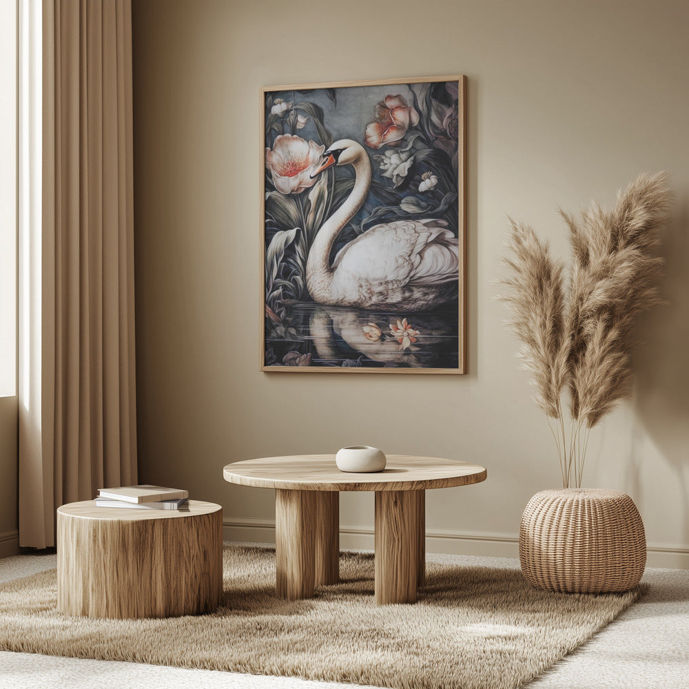 Floral and swan | Poster