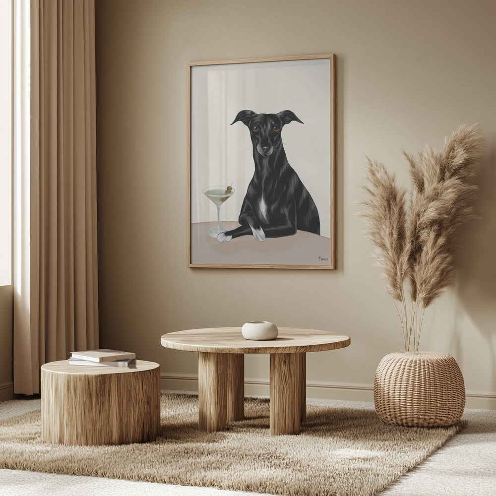 Elegant Greyhound med Martini | Poster