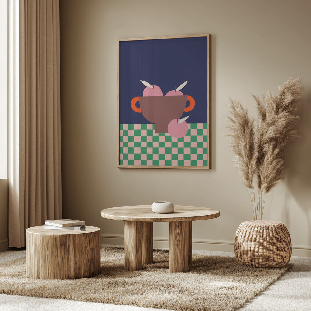 Fruktskål med rosa äpplen | Poster