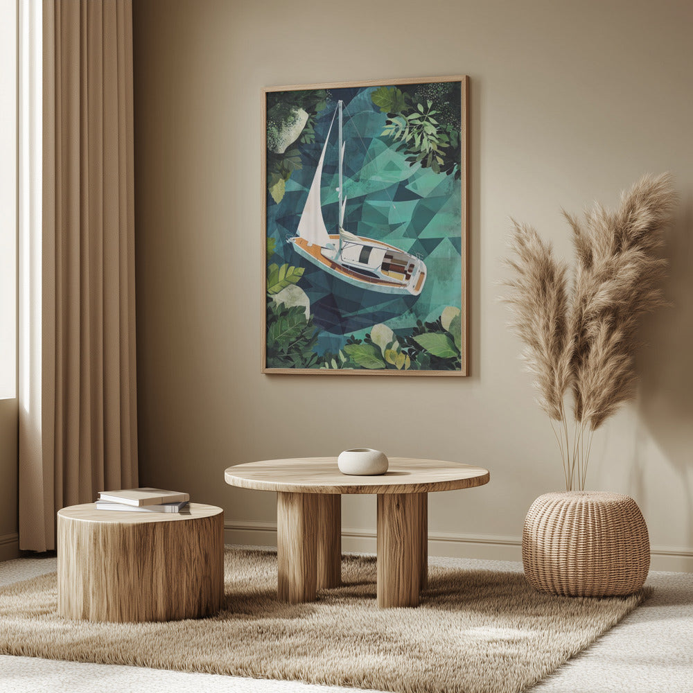 Vacation Yachting Watercolor Digital Painting (2) | Poster