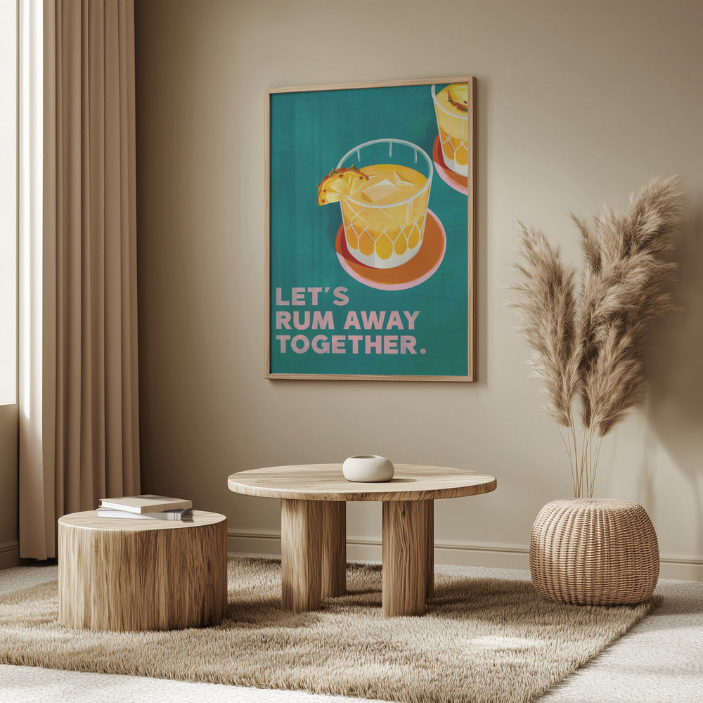 Rum Away Beach Bar Cocktailkonst | Poster