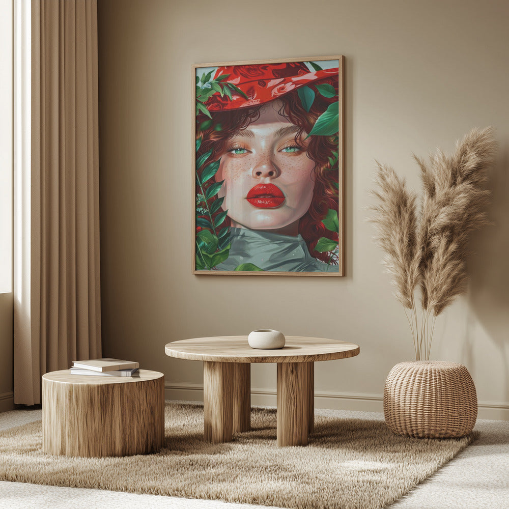 Porträtt av kvinna med gröna ögon | Poster