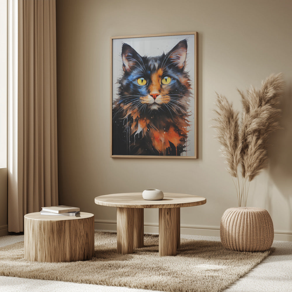 Cat Jack akvarell djurkonst | Poster