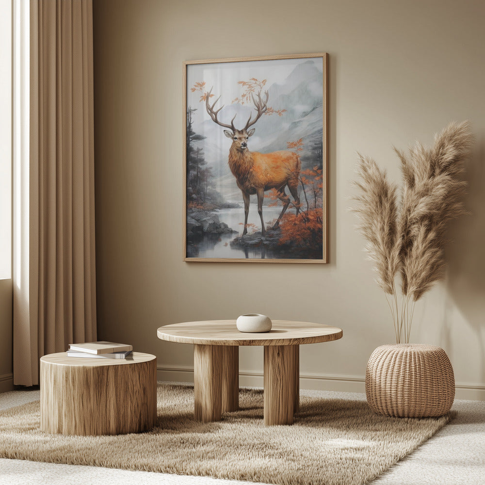 Deer Watercolor Animal Art | Poster