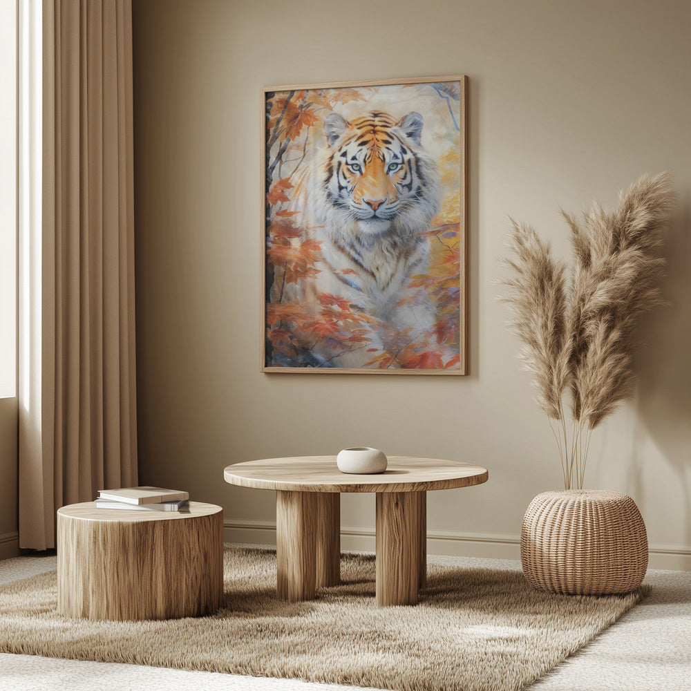 Vit tiger akvarell djurkonst | Poster