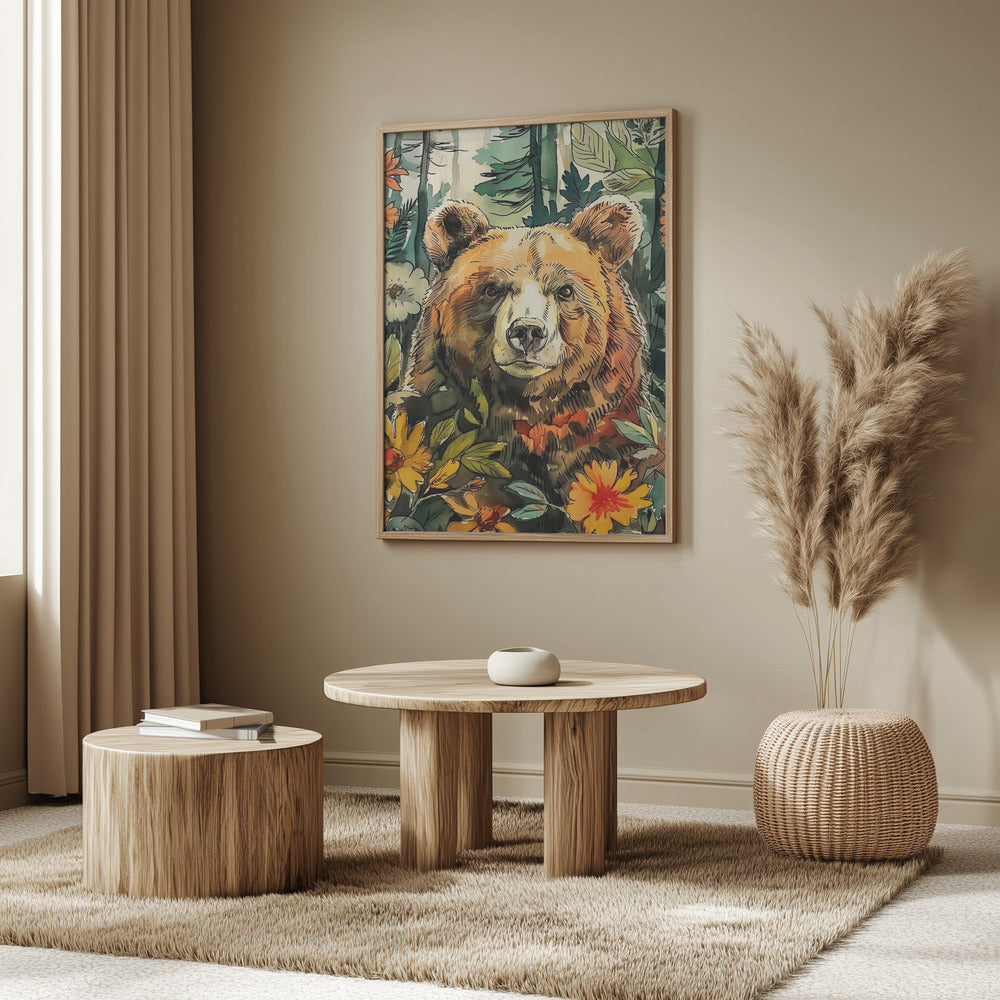 Tierbär Aquarell Tierkunst 8 | Poster