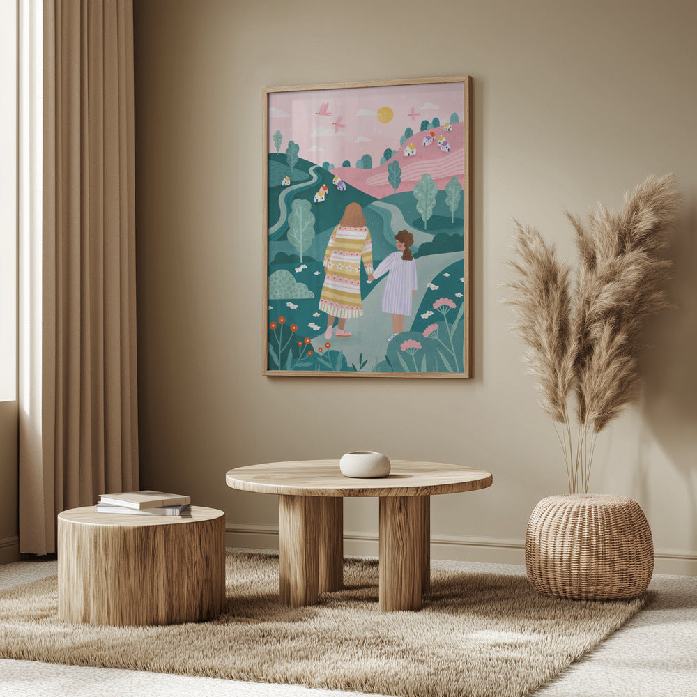 Mamma Dotter I Naturen | Poster
