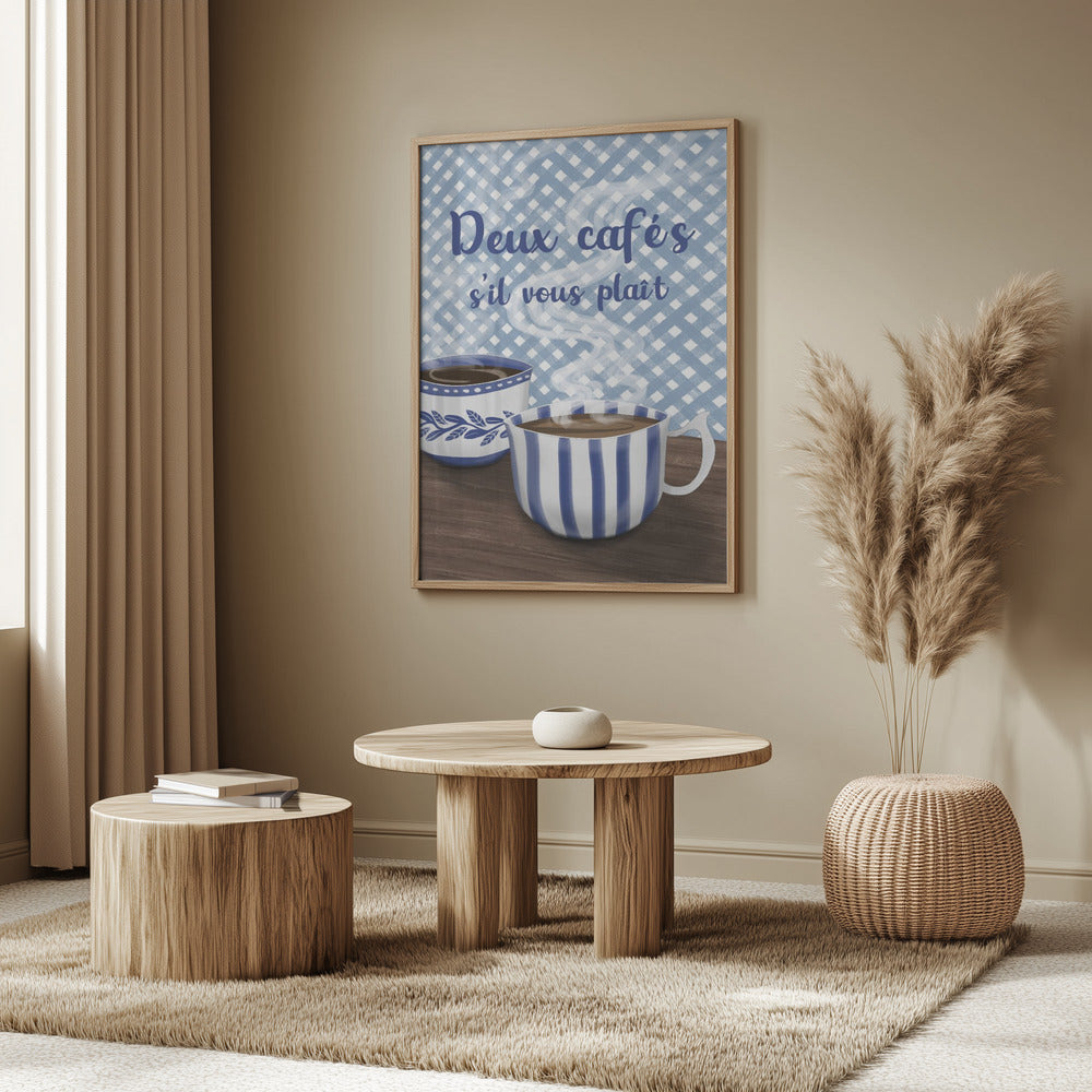 Två kaffe tack | Poster