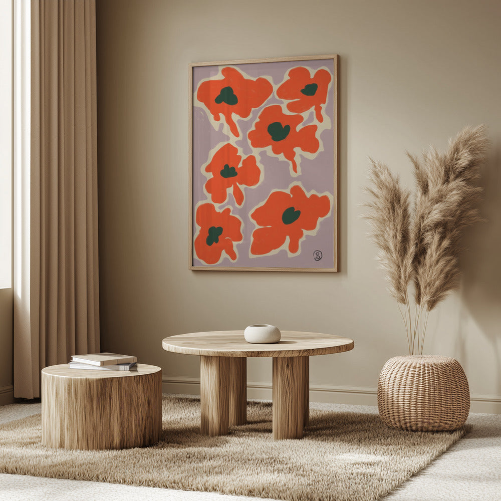 Livfulla vallmoblommor | Poster