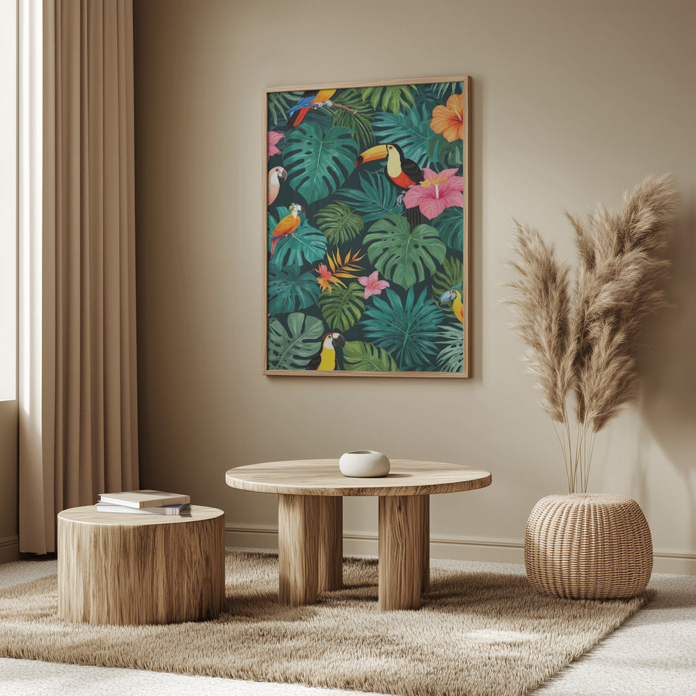 Tropiskt paradis, djungelmönster | Poster