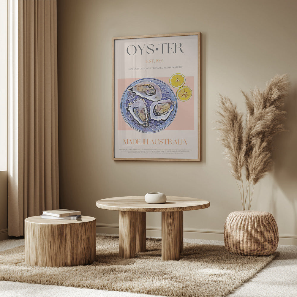 Färska ostron med citronskivor | Poster