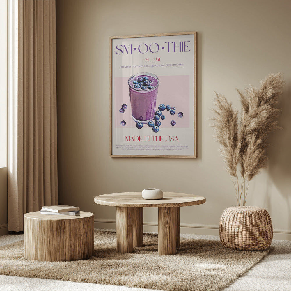 Illustration av blåbärssmoothie | Poster