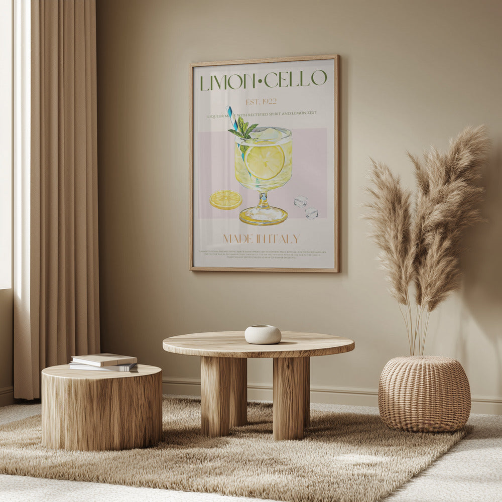 Illustration av en limoncello-dryck | Poster