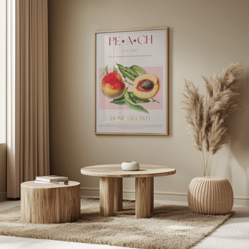 Vintage-inspirerad persikaillustration | Poster