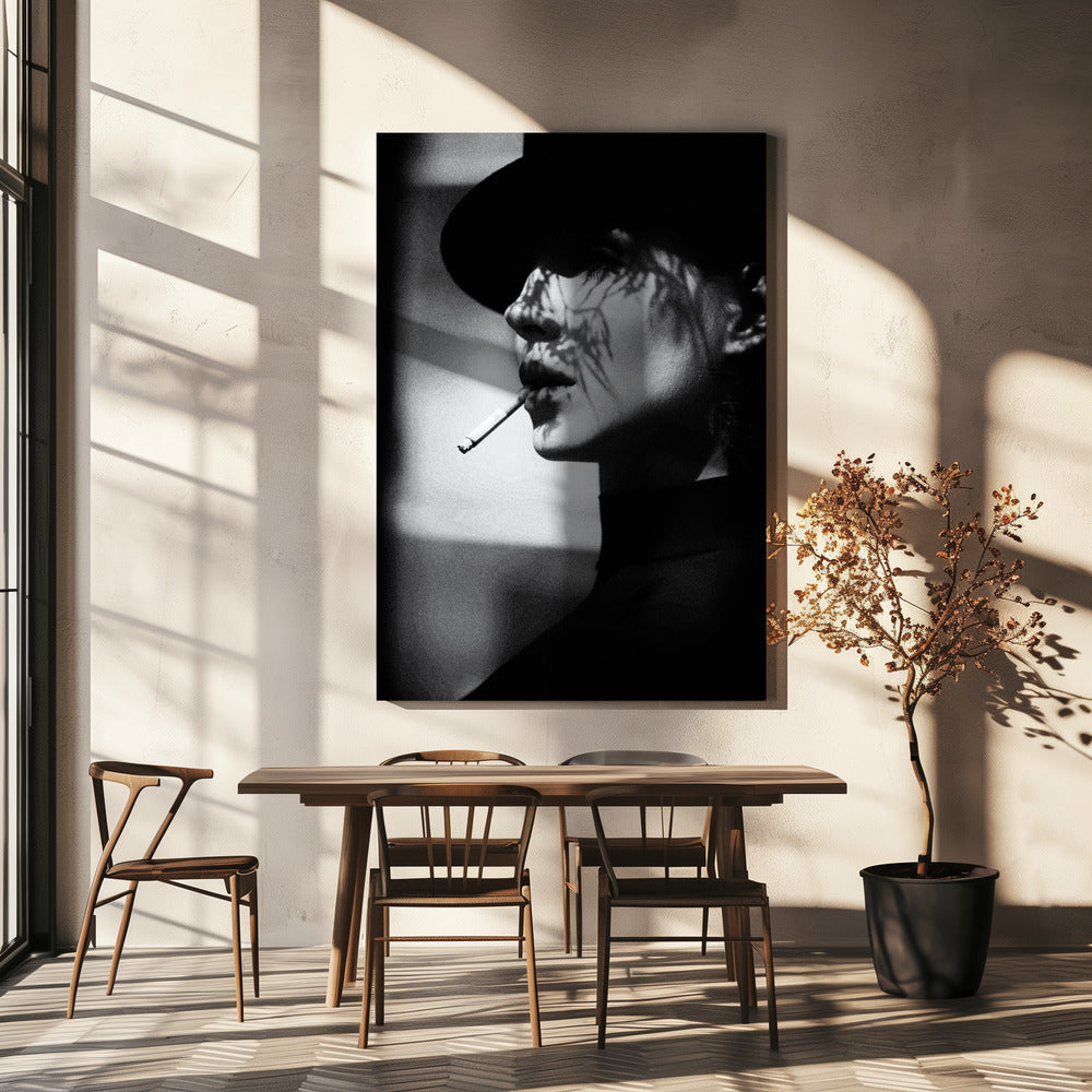 dam i svart | Canvas