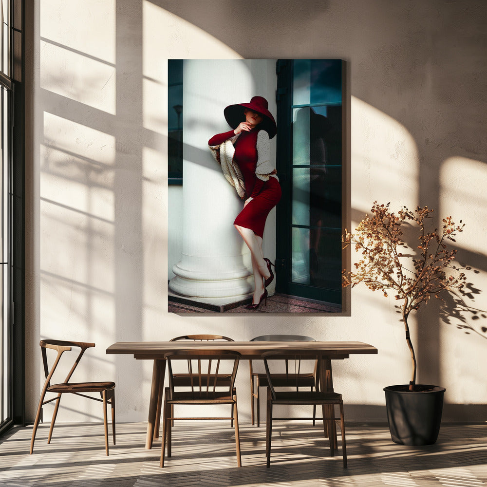 Elegans i Crimson | Canvas