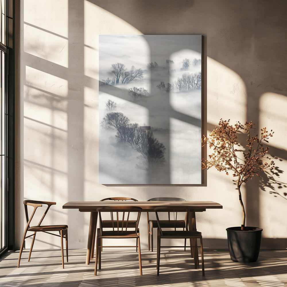 Träd i dimman | Canvastavla