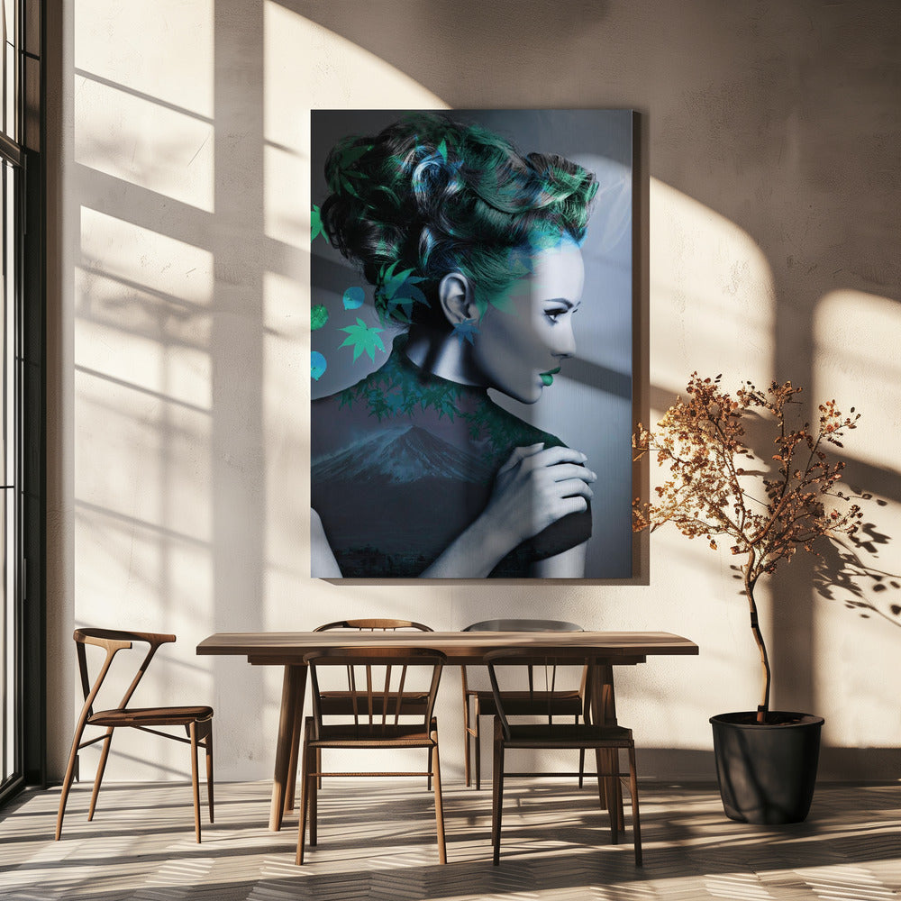 Grönt med blad | Canvas