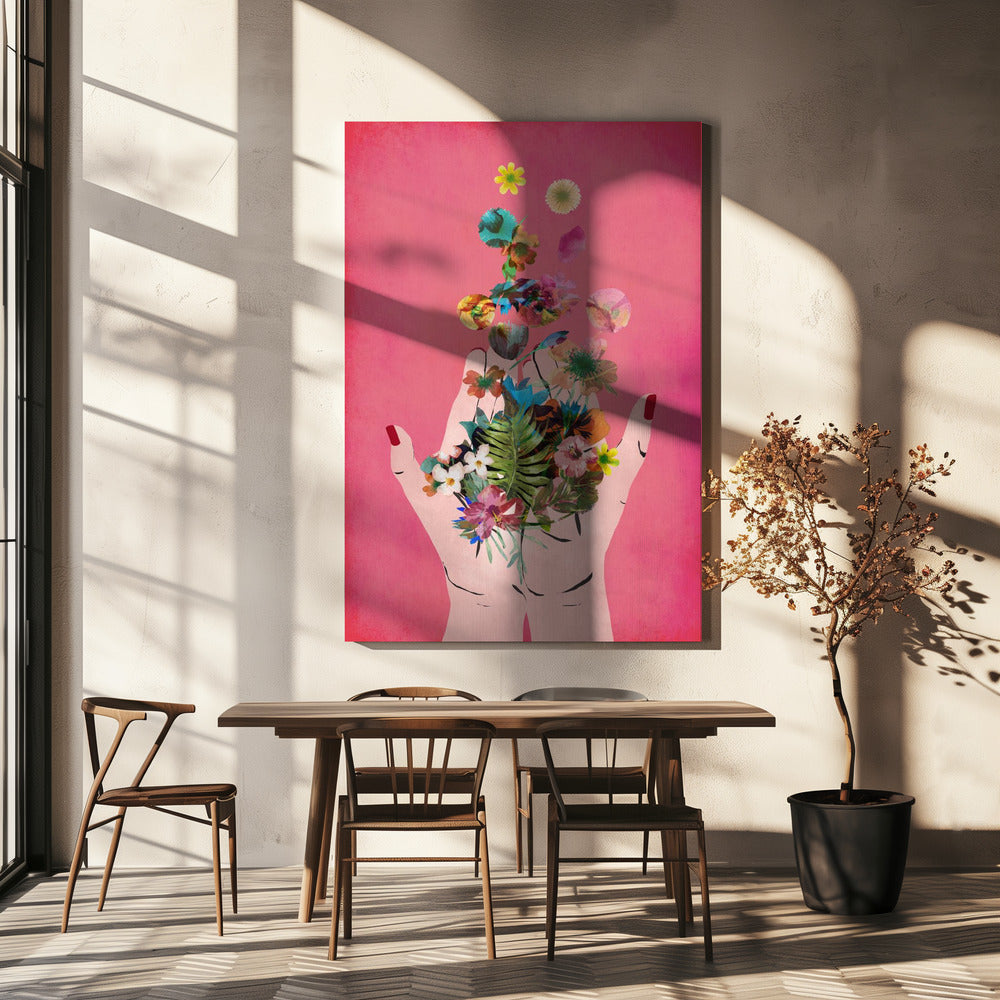 La main de Frida (version rose) | Tableaux sur Toile