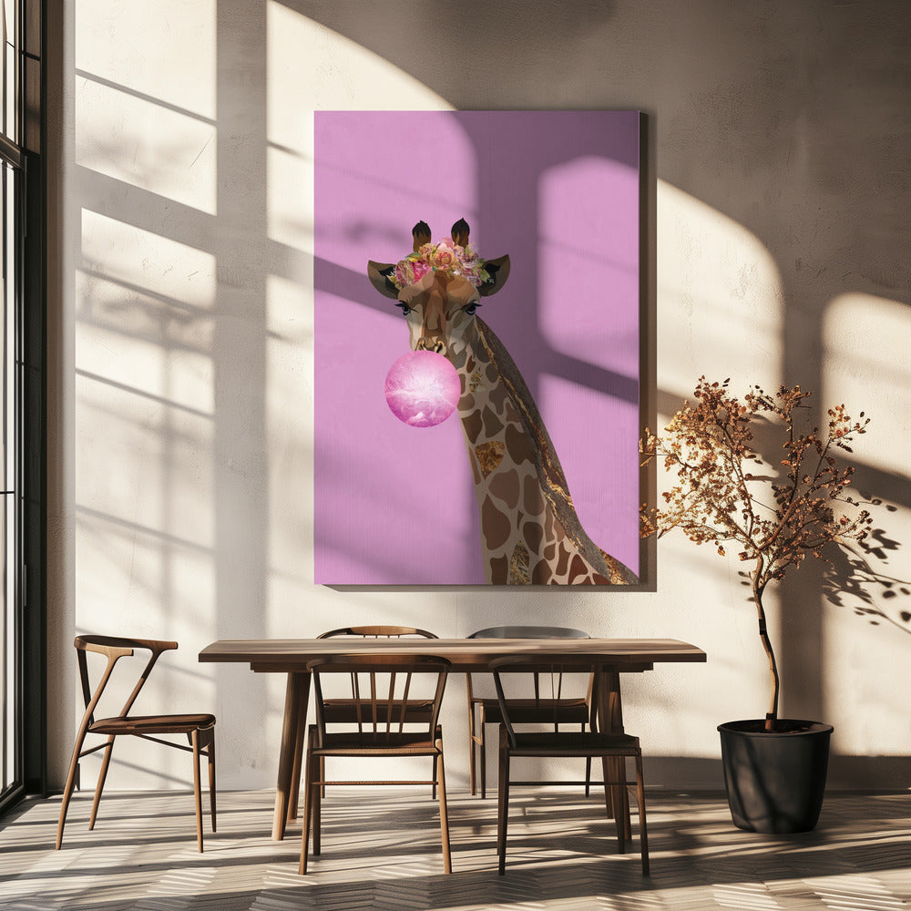 Giraffrosa bubblegum | Canvas