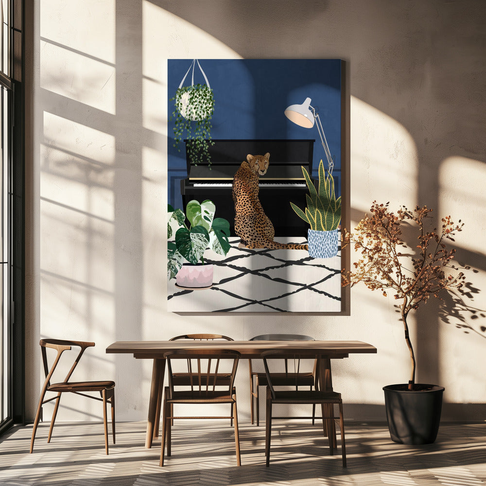 Gepard spelar piano | Canvas