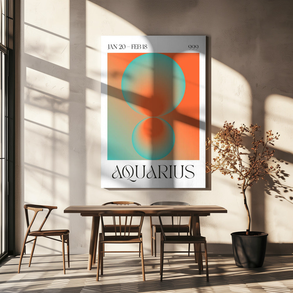 Gradientcirklar i korall- och blågrönt | Canvas