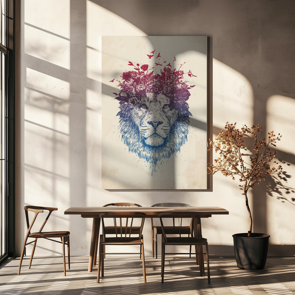 Blommigt lejon | Canvas